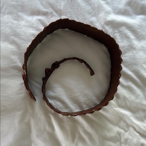 Brown Crocodile Leather Belt - Picture 4 of 5